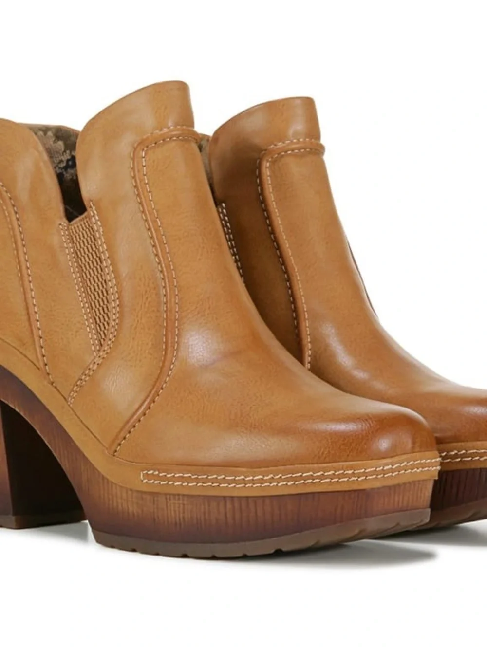 Korks Robin clog booties Tan leather